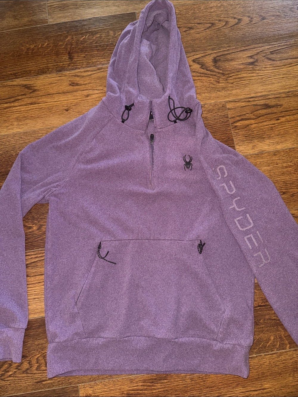 Spyder Active Performance 1/4 Zip Fleece Hoodie - Purple - Adult Small